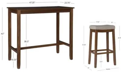 Linon Claridge 3-Piece Rustic Bar Stools & Table Set