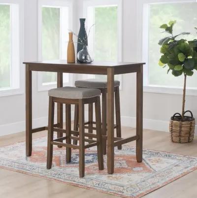 Linon Claridge 3-Piece Rustic Bar Stools & Table Set