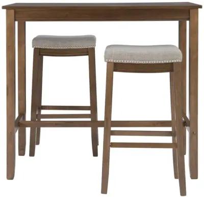 Linon Claridge 3-Piece Rustic Bar Stools & Table Set