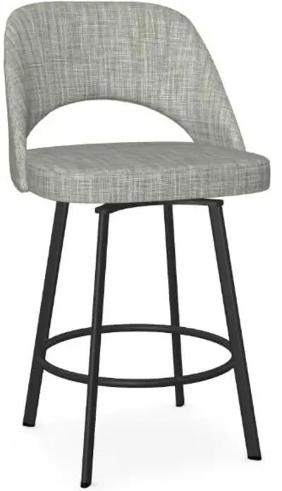 Amisco Scarlett Illusion Counter-Height Swivel Stool in Black Coral