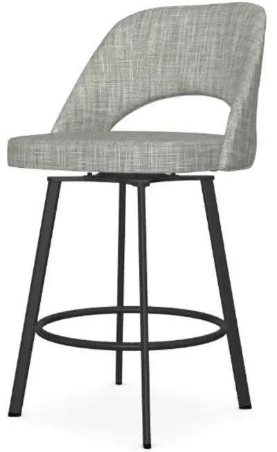 Amisco Scarlett Illusion Counter-Height Swivel Stool in Black Coral