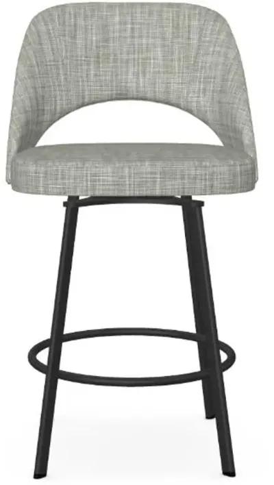 Amisco Scarlett Illusion Counter-Height Swivel Stool in Black Coral