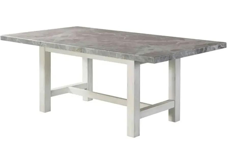 CANOVA 78 INCH GRAY MARBLE TOP DINING TABLE