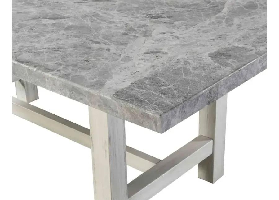 CANOVA 78 INCH GRAY MARBLE TOP DINING TABLE