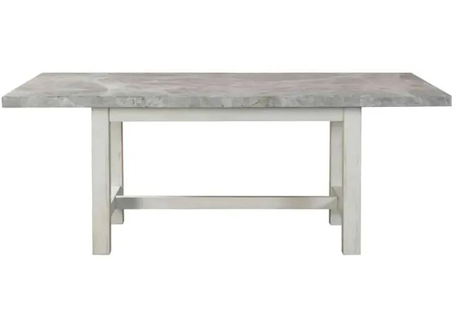 CANOVA 78 INCH GRAY MARBLE TOP DINING TABLE