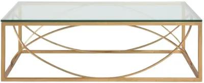 Ellipse 54 Inch Rectangular Metal Cocktail Table Gold Leaf - Metal Designs