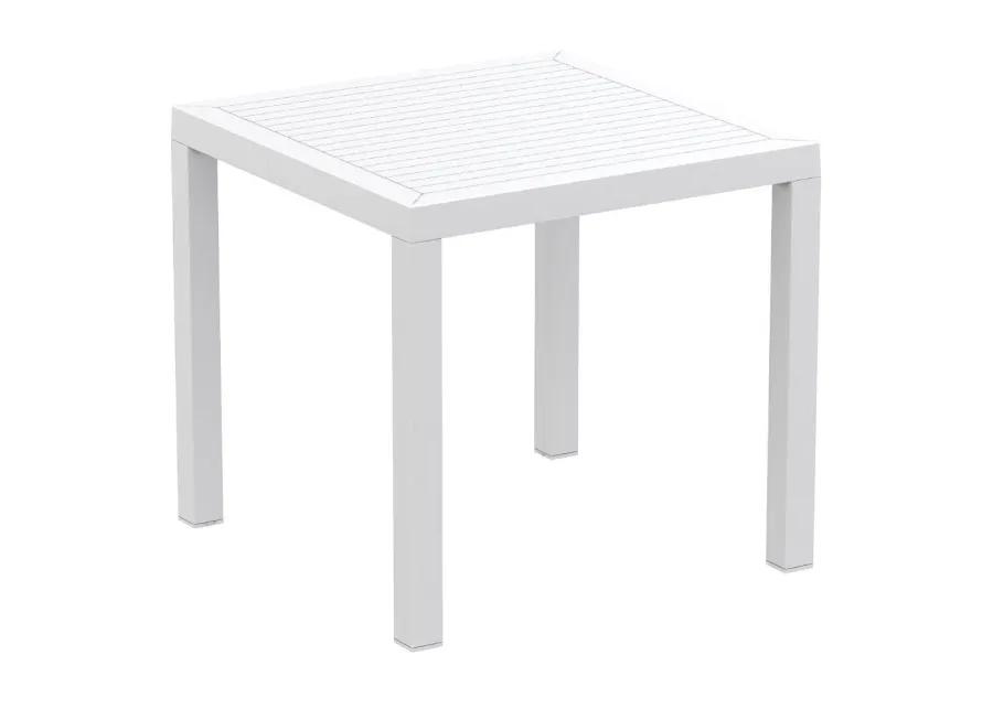 ARES RESIN SQUARE DINING SET WITH 4 CHAIRS WHITE