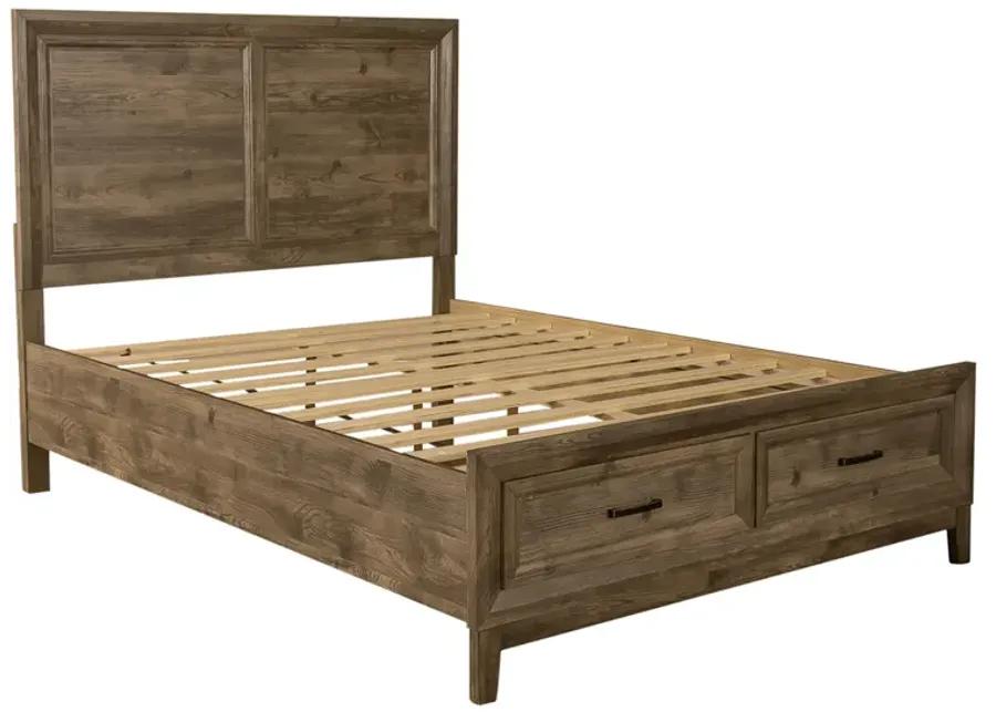 QUEEN STORAGE BED DRESSER & MIRROR NIGHT STAND - RIDGECREST