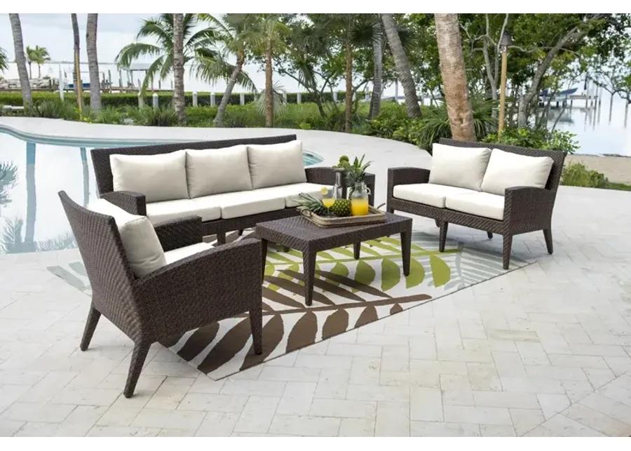 PANAMA JACK OASIS 5 PC SEATING SET (1 S - 1 LS - 1 LC - 1 CT - 1 ET) W OUTDOOR OFF-WHITE FABRIC