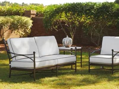 Tommy Bahama Outdoor by Lexington Pavlova Loveseat in Textured Graphite/Plain Cushion