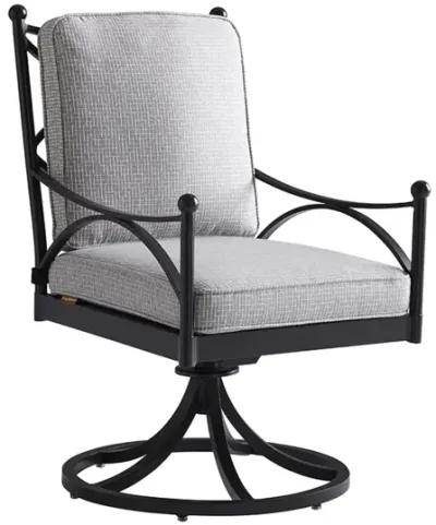 Tommy Bahama 18 Inch Swivel Rocker Patio Dining Chair Graphite/Printed Cushion - Pavlova