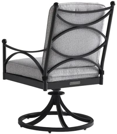 Tommy Bahama 18 Inch Swivel Rocker Patio Dining Chair Graphite/Printed Cushion - Pavlova