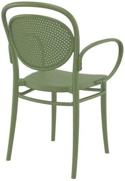 MARCEL XL RESIN OUTDOOR ARM CHAIR OLIVE GREEN