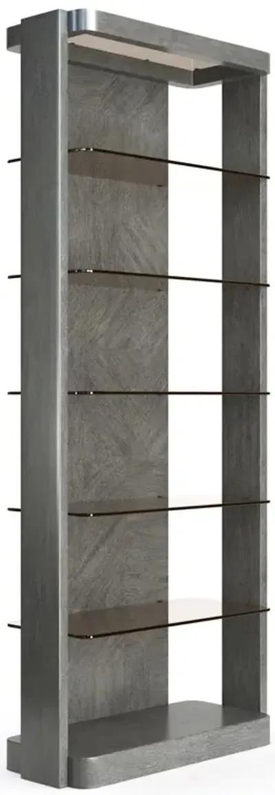 Casa Inspirata Madras Bookcase in Argento Medium Grey Wood Finish