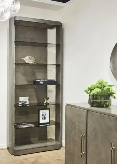 Casa Inspirata Madras Bookcase in Argento Medium Grey Wood Finish