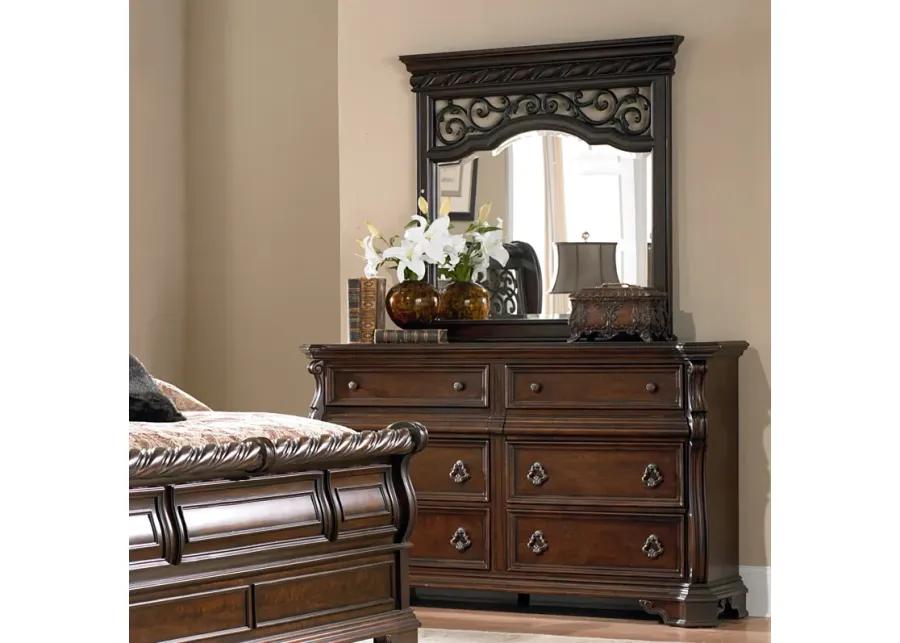 KING SLEIGH BED DRESSER & MIRROR - ARBOR PLACE