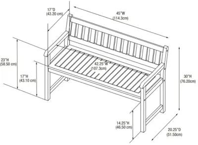 Linon Catalan Bench Acorn Finish