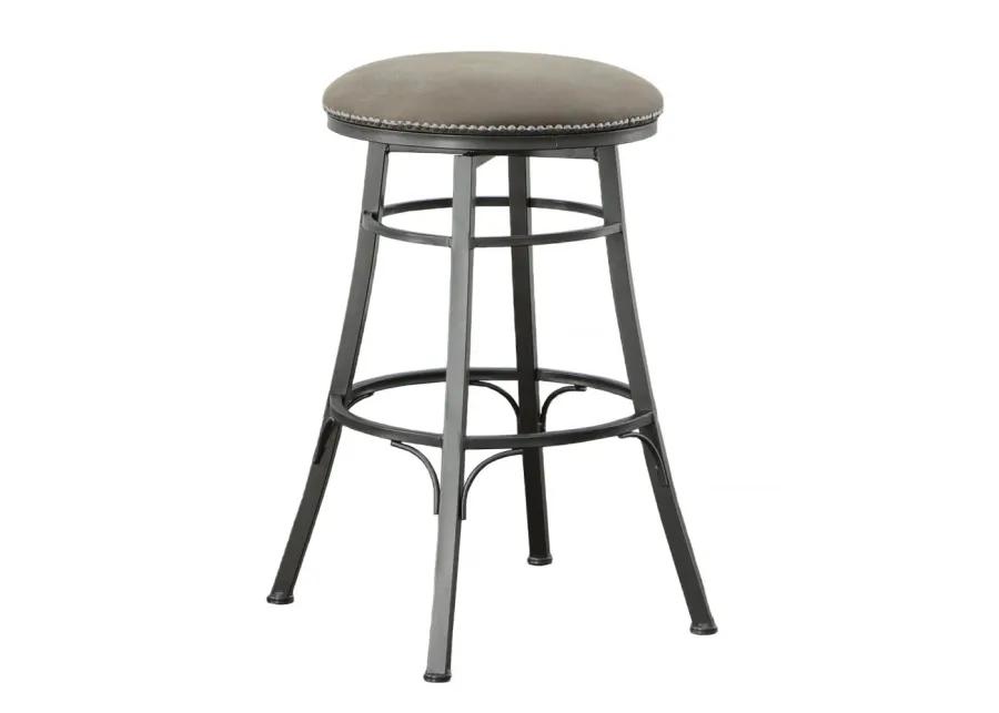 BALI 24 INCH BACKLESS COUNTER HEIGHT STOOL SWIVEL GRAY