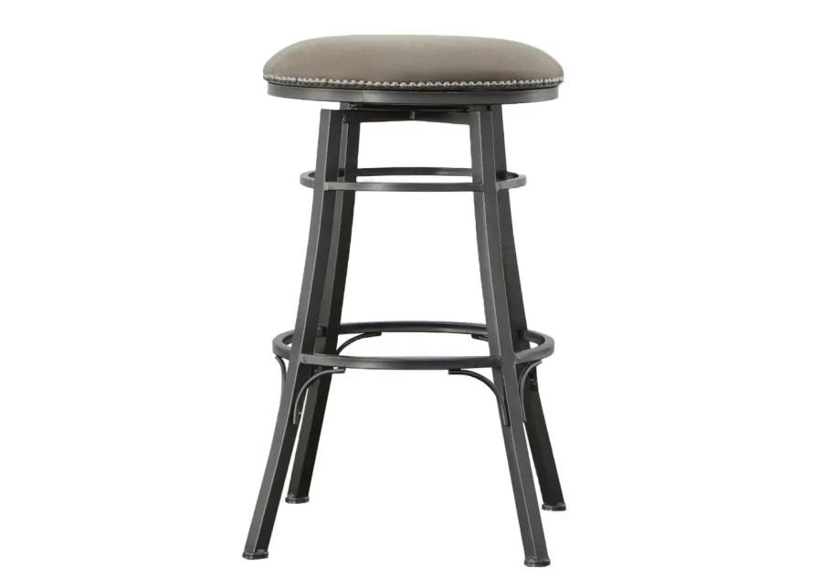 BALI 24 INCH BACKLESS COUNTER HEIGHT STOOL SWIVEL GRAY