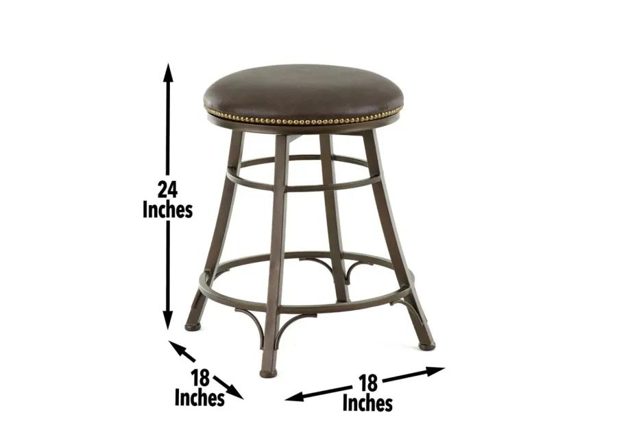 BALI 24 INCH BACKLESS COUNTER HEIGHT STOOL SWIVEL GRAY