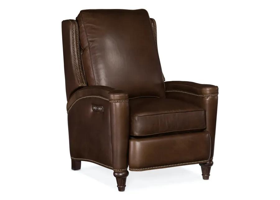 RYLEA POWER LEATHER RECLINER CHAIR WITH POWER HEADREST