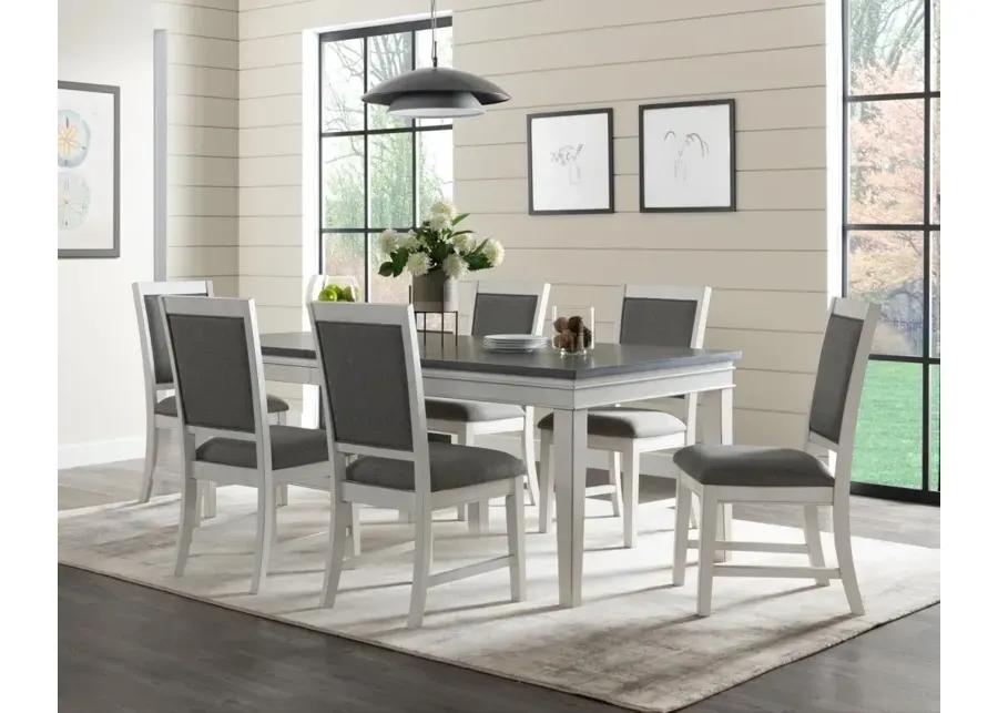 DEL MAR DINING ROOM CHAIR ANTIQUE WHITE & GREY LINEN