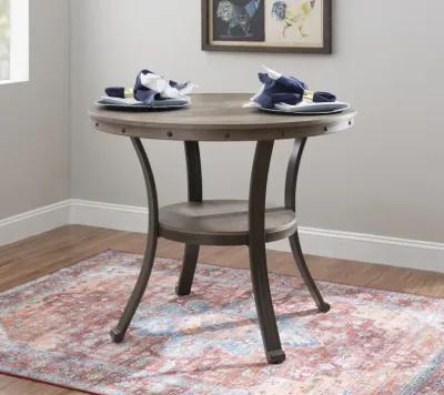 FRANKLIN GATHERING COUNTER HEIGHT 42" ROUND PUB TABLE - PEWTER