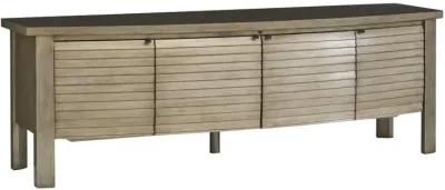 Sligh by Lexington Studio Designs Lumina 84.5 Inch Walnut Wood TV Stand with Adjustable Shelves Pewter