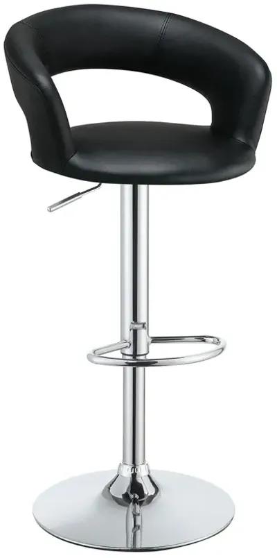 Coaster Barraza 29 Inch Adjustable Height Bar Stool Black & Chrome