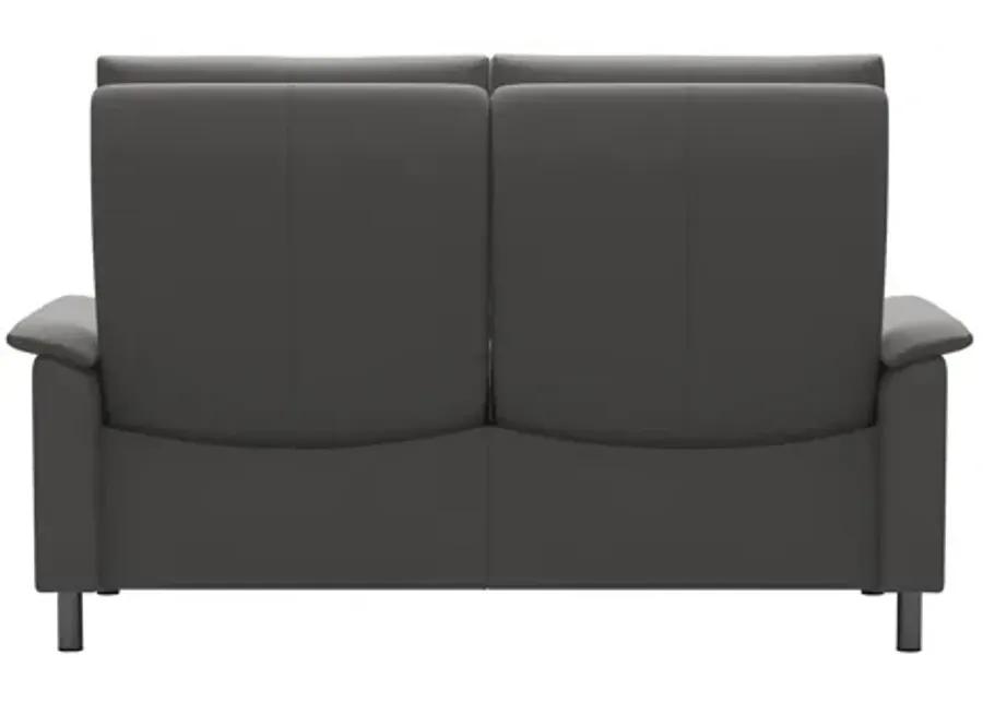 AURORA 2SEAT HIGH BACK LOVESEAT IN PALOMA SPECIAL SILVER GREY WITH A STEEL FINISH