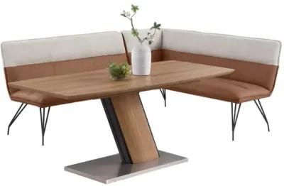 Chintaly Lillian Modern Wooden Dining Set with Extendable Table & Nook