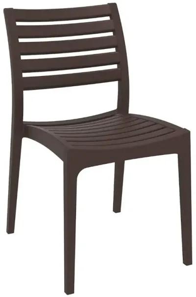 ARES RESIN RECTANGLE DINING SET WITH 6 CHAIRS BROWN