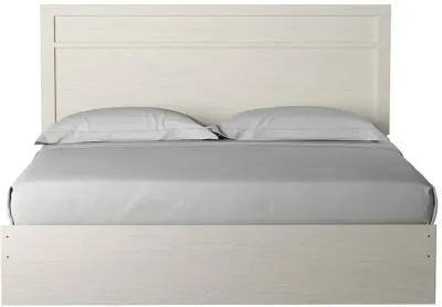 Stelsie White King Panel Bed