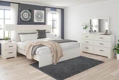 Stelsie White King Panel Bed