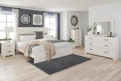 Stelsie White King Panel Bed