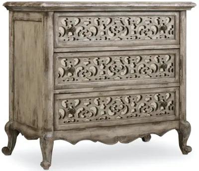 Hooker Furniture Chatelet Fretwork Vintage White Nightstand