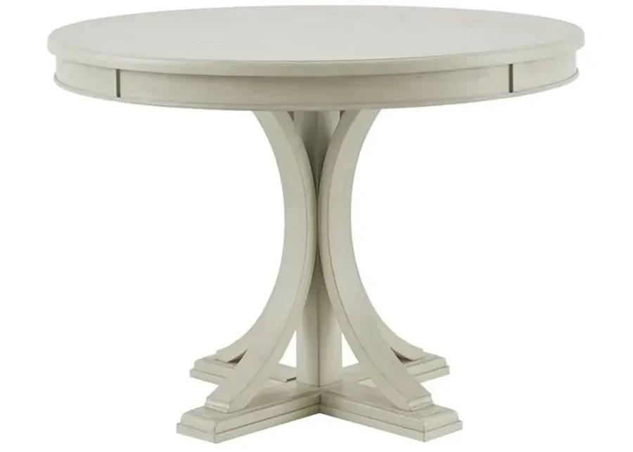 MADISON PARK SIGNATURE ANTIQUE CREAM HELENA ROUND DINING TABLE