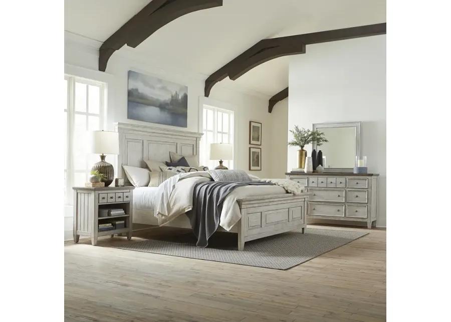 QUEEN PANEL BED DRESSER & MIRROR NIGHT STAND - HEARTLAND