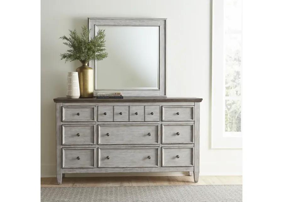 QUEEN PANEL BED DRESSER & MIRROR NIGHT STAND - HEARTLAND