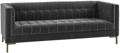 Steve Silver Isaac Channel Stitched Gray Velvet Sofa