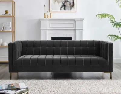 Steve Silver Isaac Channel Stitched Gray Velvet Sofa