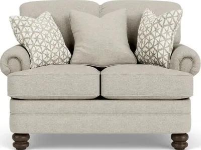 Flexsteel Bay Bridge Silver Fabric Driftwood Loveseat