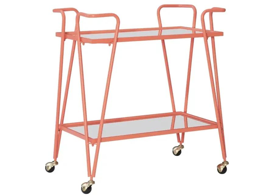 CORAL MID-CENTURY BAR CART