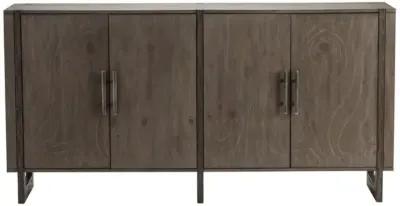 Crestview Hawthorne Estate 2 Tone Grey Wash Inset Wood Frame Sideboard