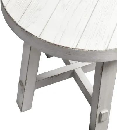 Liberty Furniture Modern Farmhouse Flea Market White Splay Leg Round End Table