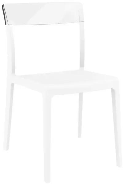 Compamia Flash Dining Chair White Transparent Clear