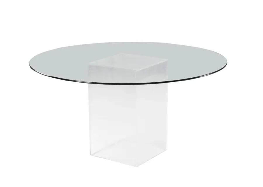 VALERIE CONTEMPORARY ROUND TEMPERED GLASS DINING TABLE