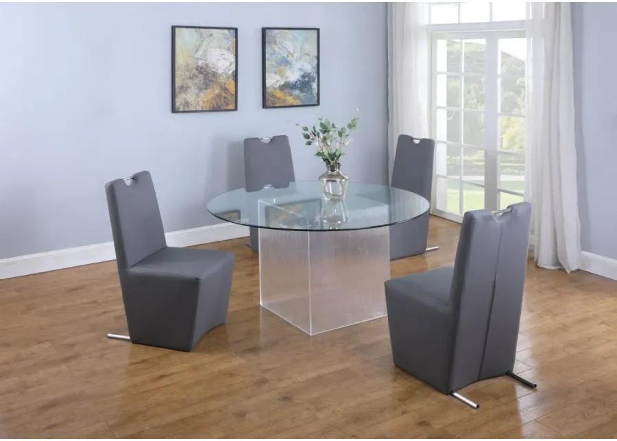 VALERIE CONTEMPORARY ROUND TEMPERED GLASS DINING TABLE