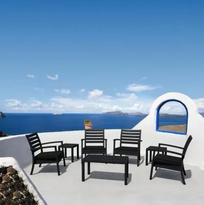 Compamia Artemis XL Club Outdoor Patio Seating Set 7-Piece Black with Sunbrella Black Cushions