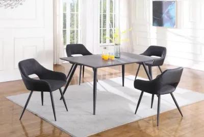 HENRIET CONTEMPORARY DINING TABLE WITH MELAMINE WOODEN TOP